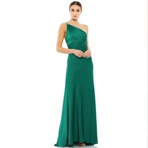 Mac Duggal Emerald Satin Dress